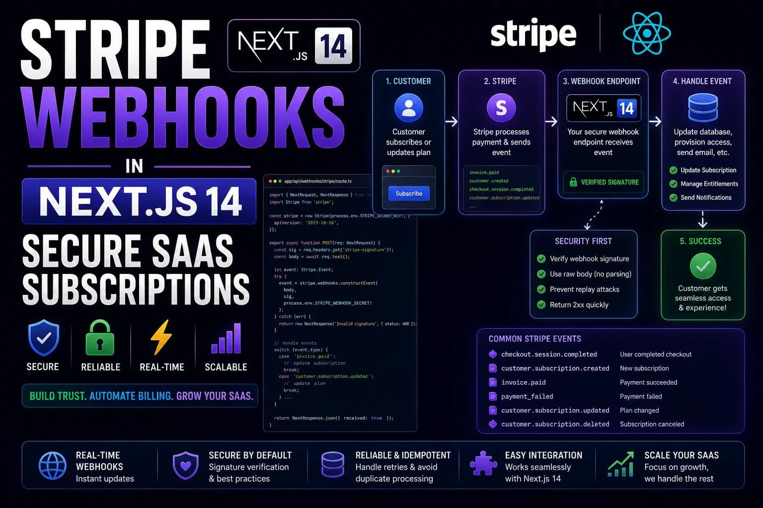 Stripe Webhooks in Next.js 14: Secure SaaS Subscriptions