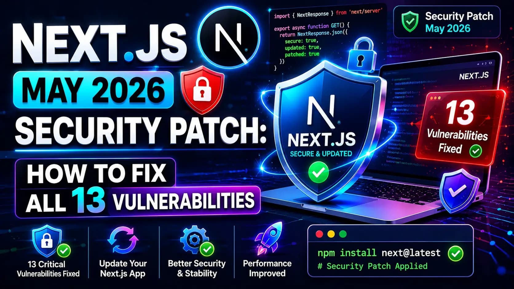 Next.js May 2026 Security Patch: How to Fix All 13 Vulnerabilities